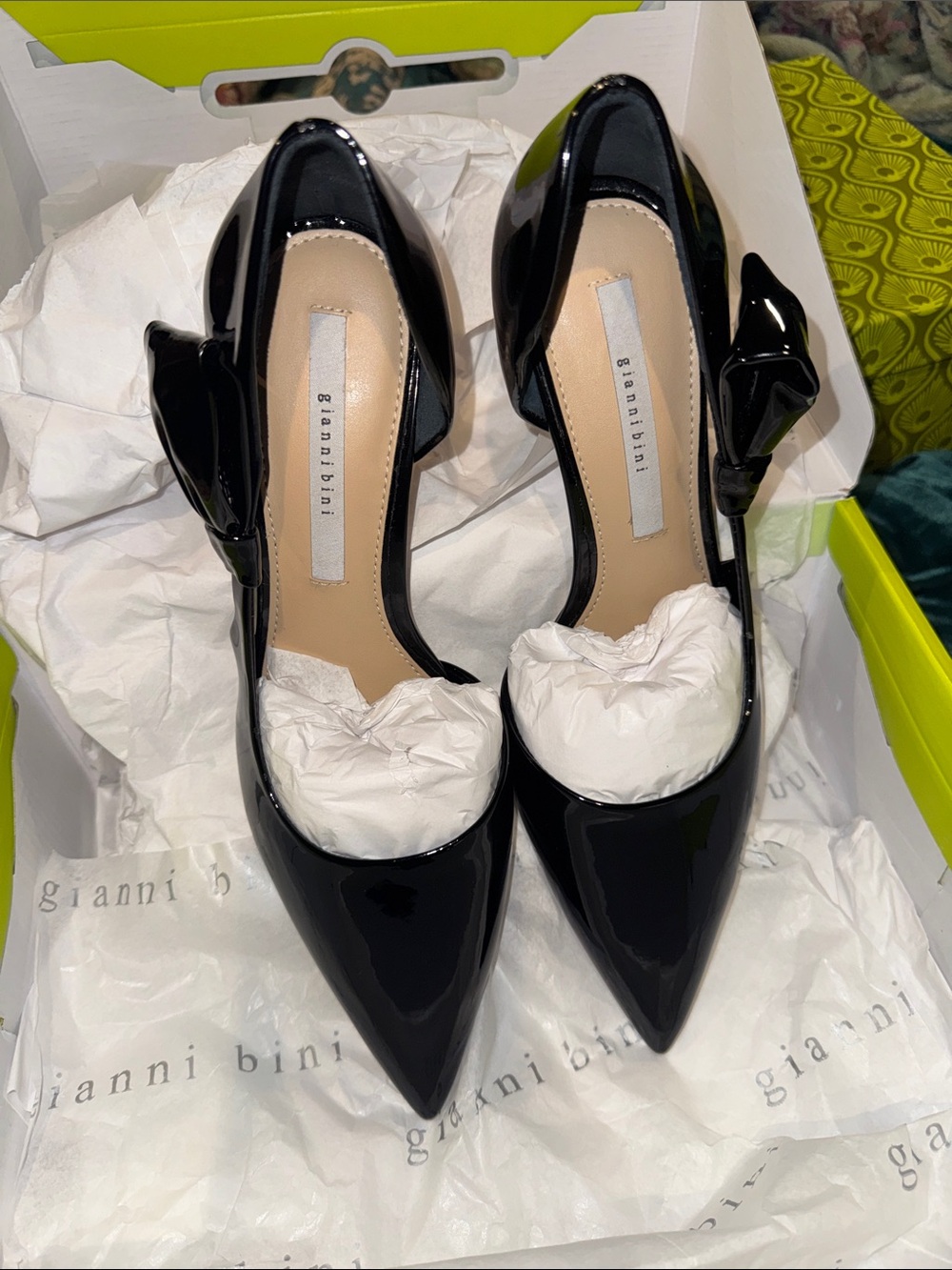 Gianni Bini Black Patent Pointed-Toe Sawyer Stiletto Heels Size 8 - Picture 5 of 9